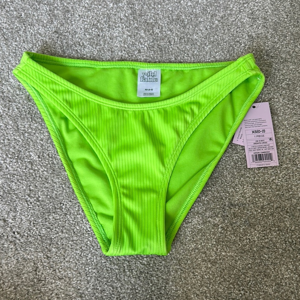 Wild Fable Bright neon Green Bikini Bottom